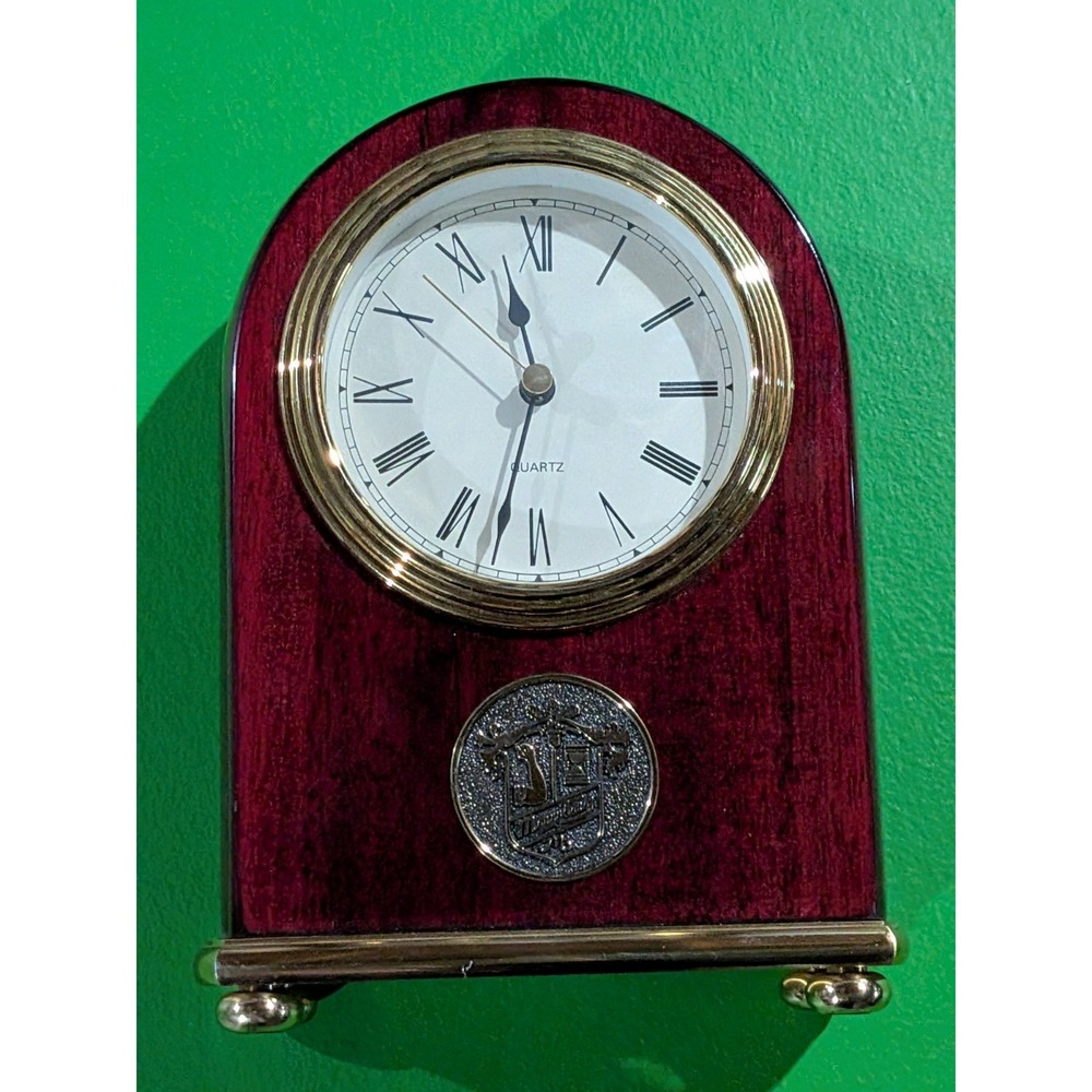 Vintage 2000 Maytag San Diego Employee Award Desk Clock Rosewood Finish ~6" Tall